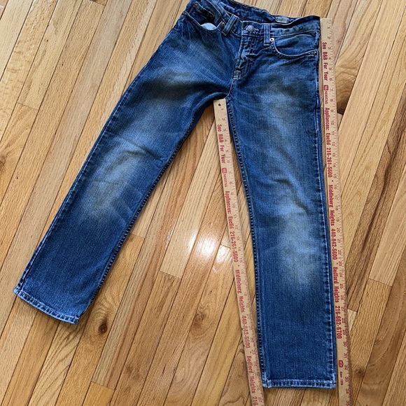 POLO Ralph Lauren designer-distressed blue jeans boys straight leg slim size 10 - Picture 3 of 16